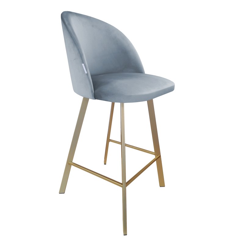 Hoker Colin tkanina Welur – krzesło barowe z metalową podstawą