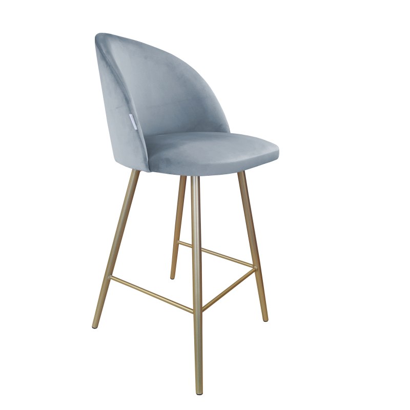 Hoker Colin tkanina Welur – krzesło barowe z metalową podstawą