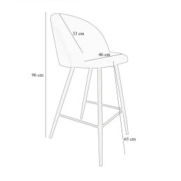 Hoker Colin tkanina Welur – krzesło barowe z metalową podstawą