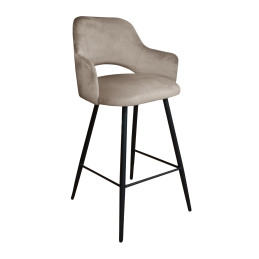 Hoker barowy Milano tkanina Welur – metalowa podstawa, stylowe krzesło
