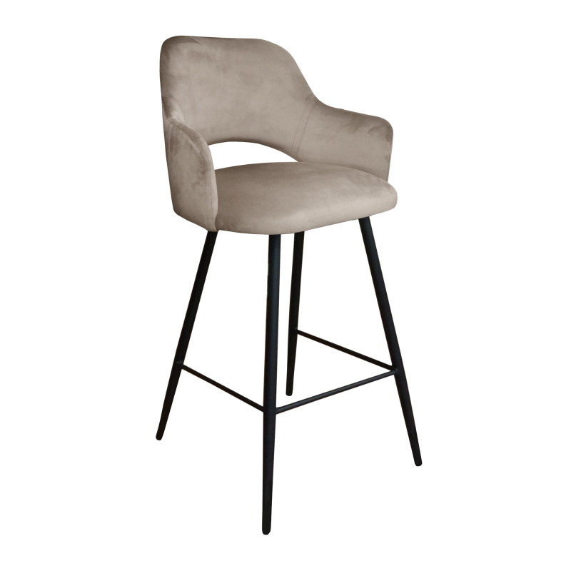 Hoker barowy Milano tkanina Welur – metalowa podstawa, stylowe krzesło