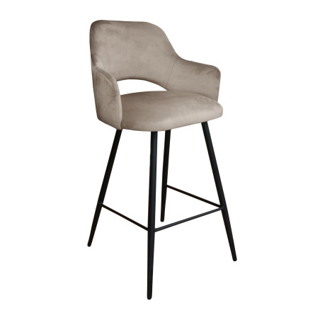 Hoker Milano krzesło barowe welur metalowa podstawa