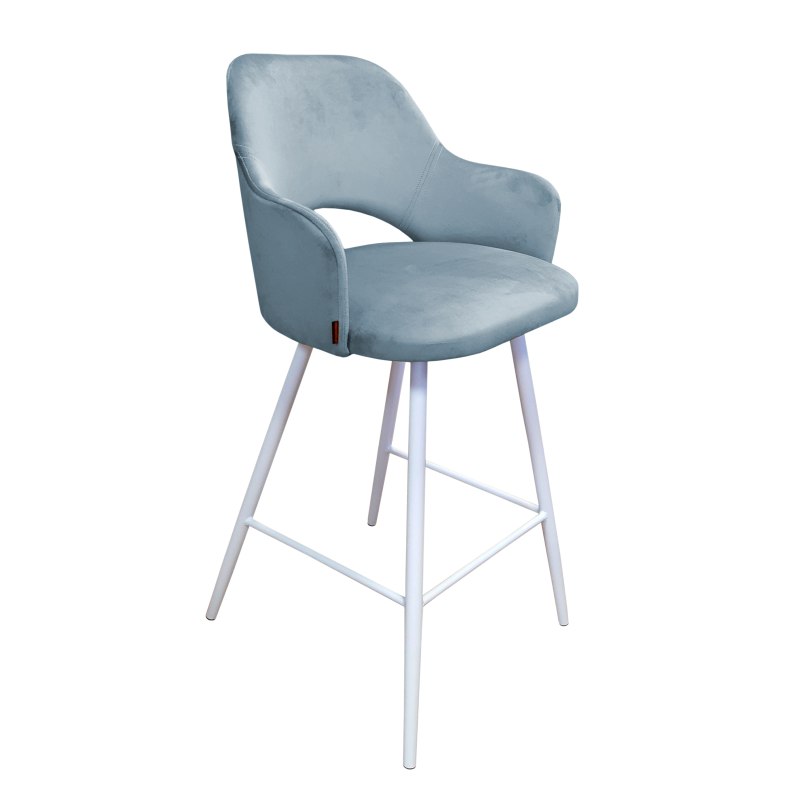 Hoker barowy Milano tkanina Welur – metalowa podstawa, stylowe krzesło