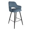 Hoker barowy Milano tkanina Welur – metalowa podstawa, stylowe krzesło