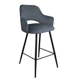 Hoker barowy Milano tkanina Welur – metalowa podstawa, stylowe krzesło