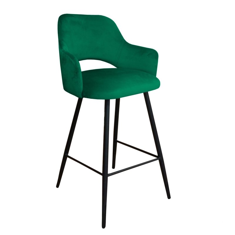 Hoker barowy Milano tkanina Welur – metalowa podstawa, stylowe krzesło