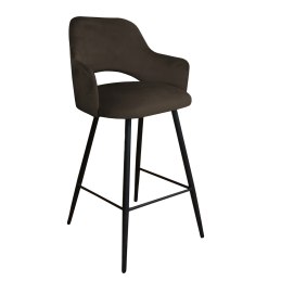 Hoker barowy Milano tkanina Welur – metalowa podstawa, stylowe krzesło