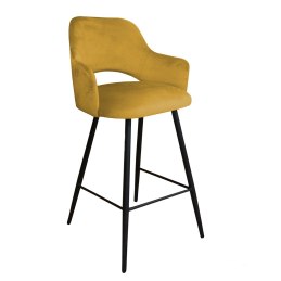 Hoker barowy Milano tkanina Welur – metalowa podstawa, stylowe krzesło
