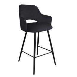 Hoker barowy Milano tkanina Welur – metalowa podstawa, stylowe krzesło