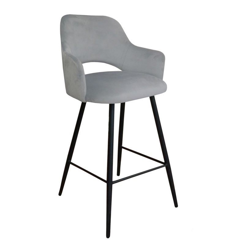 Hoker barowy Milano tkanina Welur – metalowa podstawa, stylowe krzesło