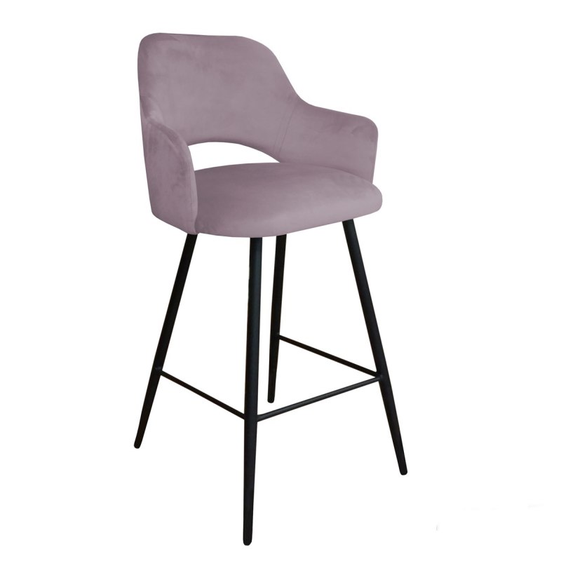 Hoker barowy Milano tkanina Welur – metalowa podstawa, stylowe krzesło