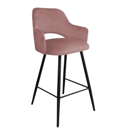 Hoker Milano krzesło barowe tkanina Welur podstawa metalowa