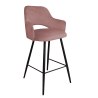 Hoker Milano krzesło barowe tkanina Welur podstawa metalowa