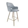 Hoker barowy Milano tkanina Welur – metalowa podstawa, stylowe krzesło