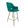 Hoker Milano krzesło barowe welur metalowa podstawa