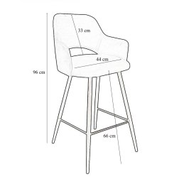 Hoker barowy Milano tkanina Welur – metalowa podstawa, stylowe krzesło