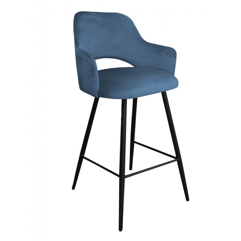 Hoker barowy Milano tkanina Welur – metalowa podstawa, stylowe krzesło
