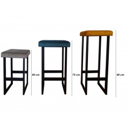 Hoker ALEX krzesło barowe tkanina Welur podstawa metalowa