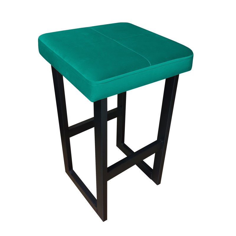 Hoker ALEX krzesło barowe tkanina Welur podstawa metalowa