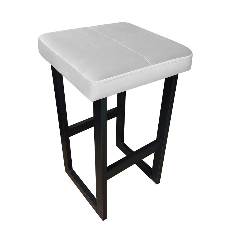 Hoker ALEX krzesło barowe tkanina Welur podstawa metalowa