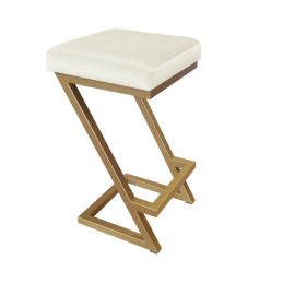 Hoker ZETA LOFT METAL tkanina Welur – stylowe krzesło barowe