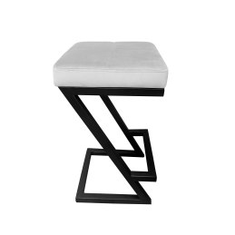 Hoker ZETA krzesło barowe tkanina Welur podstawa metalowa LOFT