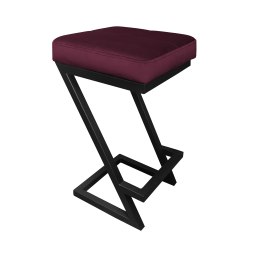 Hoker ZETA krzesło barowe tkanina Welur podstawa metalowa LOFT