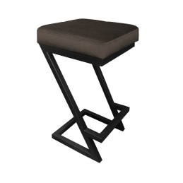 Hoker ZETA krzesło barowe tkanina Welur podstawa metalowa LOFT