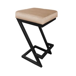 Hoker ZETA krzesło barowe tkanina Welur podstawa metalowa LOFT