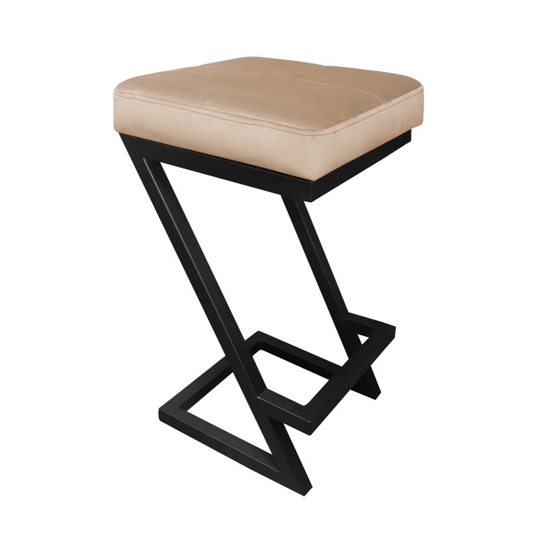 Hoker ZETA krzesło barowe tkanina Welur podstawa metalowa LOFT