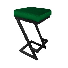 Hoker ZETA krzesło barowe tkanina Welur podstawa metalowa LOFT