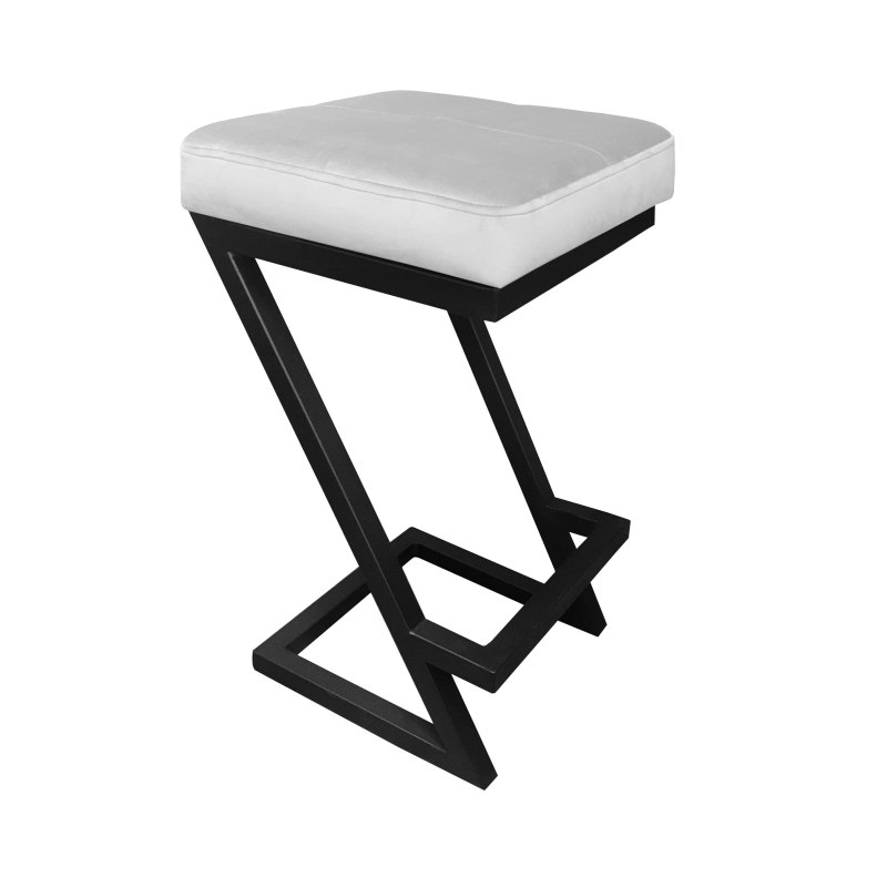 Hoker ZETA krzesło barowe tkanina Welur podstawa metalowa LOFT