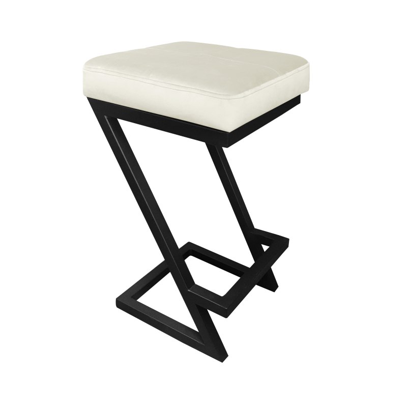 Hoker ZETA krzesło barowe tkanina Welur podstawa metalowa LOFT