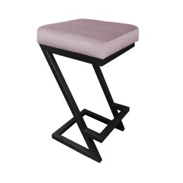 Hoker ZETA krzesło barowe tkanina Welur podstawa metalowa LOFT