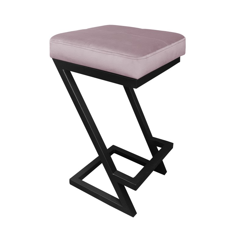 Hoker ZETA krzesło barowe tkanina Welur podstawa metalowa LOFT