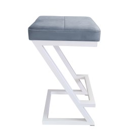 Hoker ZETA krzesło barowe tkanina Welur podstawa metalowa LOFT