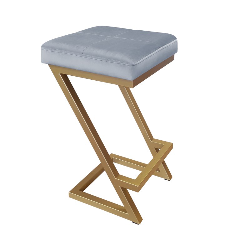 Hoker ZETA krzesło barowe tkanina Welur podstawa metalowa LOFT