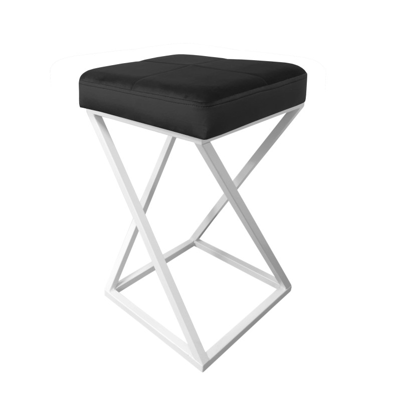 Hoker ZOA tkanina Welur z metalową podstawą – eleganckie krzesło barowe