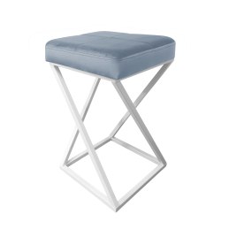 Hoker ZOA krzesło barowe tkanina Welur podstawa metalowa LOFT