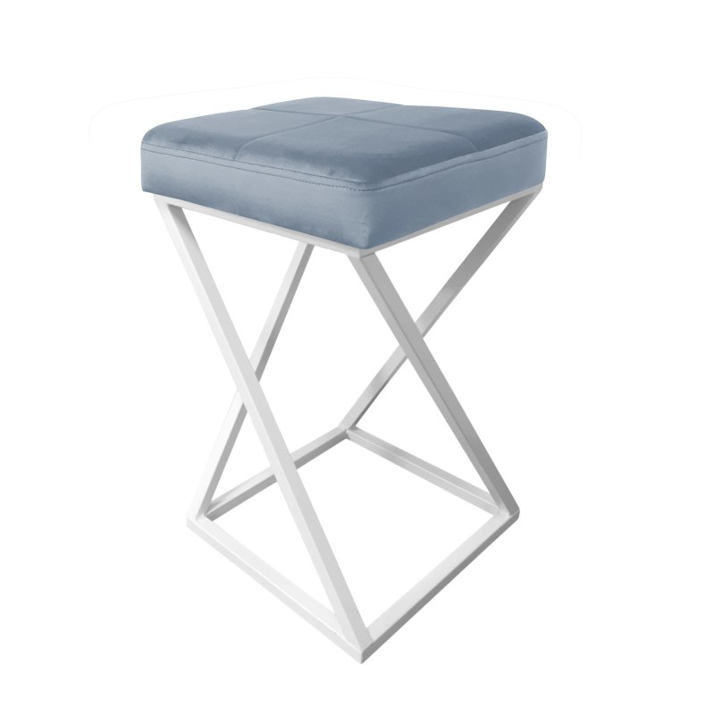 Hoker ZOA krzesło barowe tkanina Welur podstawa metalowa LOFT