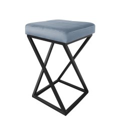 Hoker ZOA krzesło barowe tkanina Welur podstawa metalowa LOFT