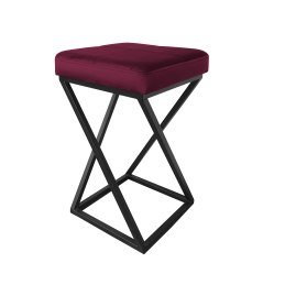 Hoker ZOA krzesło barowe tkanina Welur podstawa metalowa LOFT