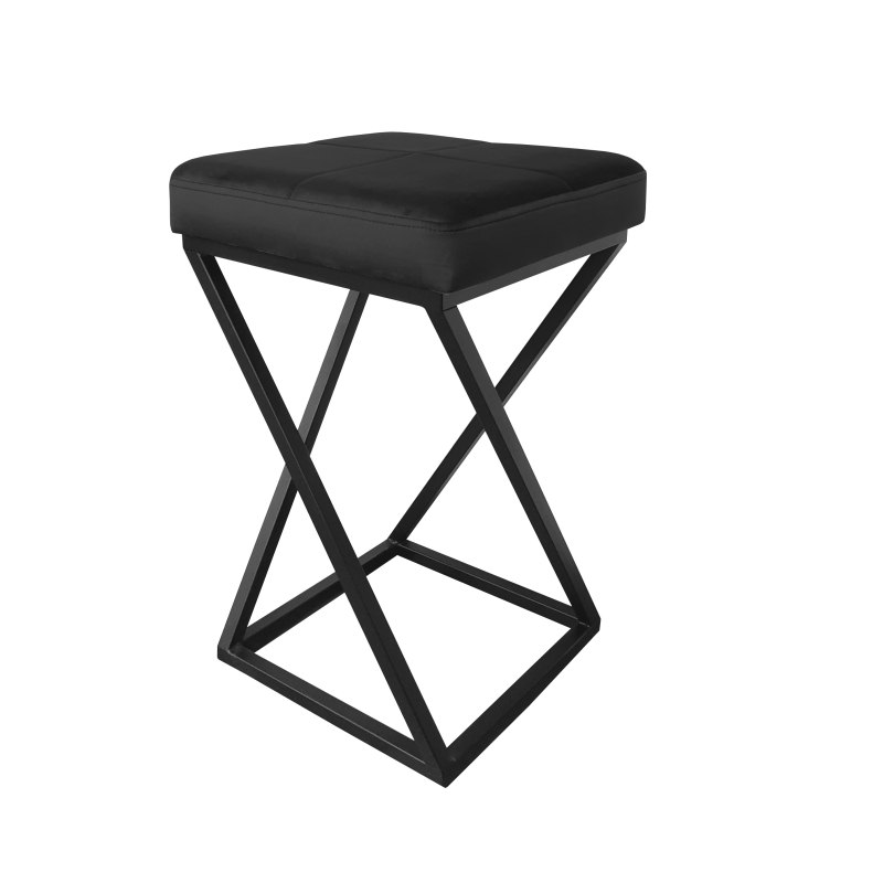 Hoker ZOA tkanina Welur z metalową podstawą – eleganckie krzesło barowe