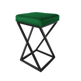 Hoker ZOA krzesło barowe tkanina Welur podstawa metalowa LOFT