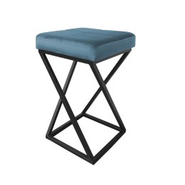 Hoker ZOA tkanina Welur z metalową podstawą – eleganckie krzesło barowe