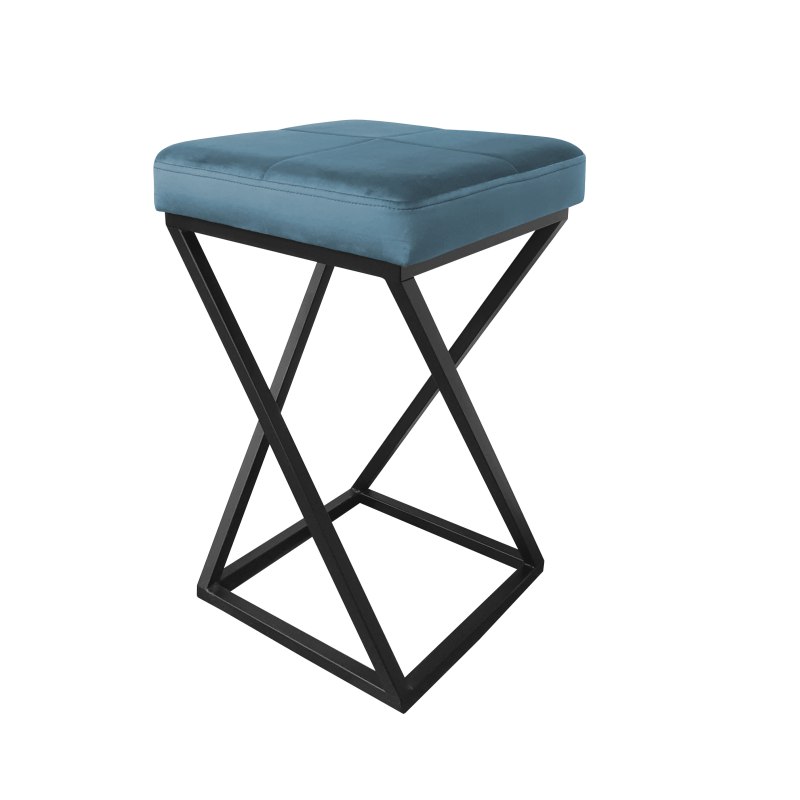 Hoker ZOA tkanina Welur z metalową podstawą – eleganckie krzesło barowe