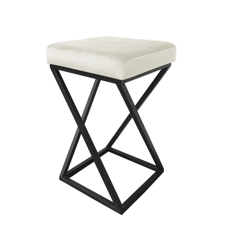 Hoker ZOA tkanina Welur z metalową podstawą – eleganckie krzesło barowe