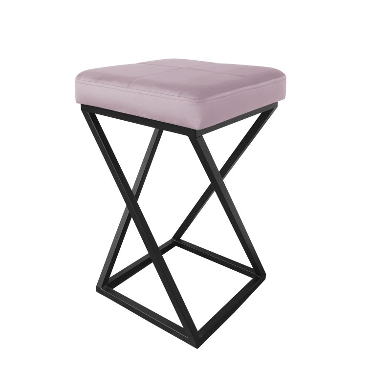 Hoker ZOA tkanina Welur z metalową podstawą – eleganckie krzesło barowe