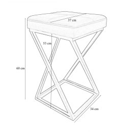 Hoker ZOA tkanina Welur z metalową podstawą – eleganckie krzesło barowe
