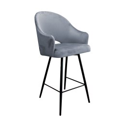 Hoker Velvet krzesło barowe tkanina Welur podstawa metalowa